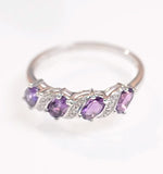 Amethyst 0.74ct And Diamond 9k White Gold Ring