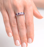 Amethyst 0.74ct And Diamond 9k White Gold Ring
