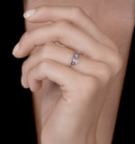 9k White Gold Diamond And Pink Sapphire Ring