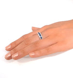 Sapphire 0.16ct And Diamond 0.16ct 9k White Gold Ring