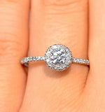 Ella Halo Lab Diamond Engagement Ring 0.55ct In 9k White Gold