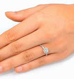 Ella Halo Lab Diamond Engagement Ring 0.55ct In 9k White Gold
