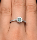 Emerald Halo Martini 0.25ct Diamond Ring In 9k White Gold E5967