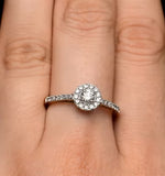 Halo Engagement Ring Martini Diamond 0.45ct Ring In 9k Gold E5972