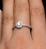 Martini Halo Engagement Ring 0.45ct Diamond Ring 9k White Gold E5973