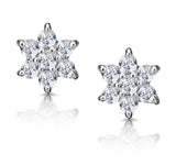 Diamond Cluster Earrings 0.30ct White Gold