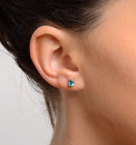 Emerald 5 X 4mm 18k White Gold Earrings