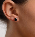 Sapphire 7mm X 5mm 18k White Gold Earrings