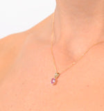 Pink Sapphire 5 X 4 Mm 18k Yellow Gold Pendant Necklace