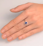 Tanzanite 6 X 4mm And Diamond 18k White Gold Ring  Fet20-vy