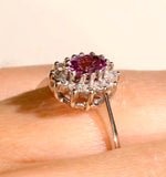 18k Gold Diamond And Pink Sapphire Ring 0.14ct