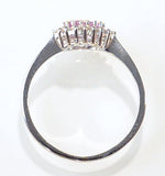 18k White Gold Diamond And Pink Sapphire Ring 0.14ct