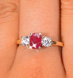 Ruby 1.15ct And Lab Diamonds G/vs 0.50ct 18k Gold Ring