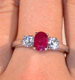 Ruby 1.15ct And Lab Diamonds G/vs 0.50ct Platinum Ring