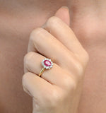 Ruby 1.15ct And Diamond 0.50ct 18k Gold Ring  Fet25-t