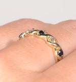Sapphire 2.25 X 2.25mm And Diamond 9k Gold Ring