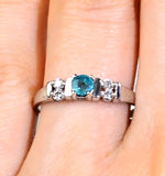 Emerald 3.75mm And Diamond 18k White Gold Ring