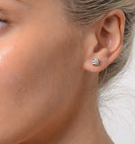 Diamond Earrings 1.00ct Studs H/si Quality In Platinum - 5.1mm