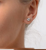 Diamond Earrings 1.00ct Studs H/si Quality In Platinum - 5.1mm