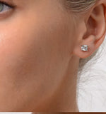 Diamond Earrings 1.00ct Studs H/si Quality In 18k White Gold - 5.1mm