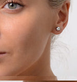 Diamond Earrings 1.00ct Studs H/si Quality In 18k White Gold - 5.1mm