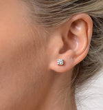 Diamond Earrings 1.00ct Studs Premium Quality In 18k White Gold 5.1mm