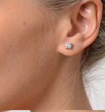Diamond Earrings 1.00ct Studs G/vs Quality In Platinum - 5.1mm