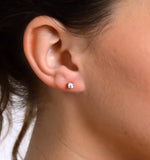 Diamond Earrings 0.30ct Studs H/si Quality In 18k White Gold - 3.4mm