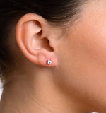 Diamond Earrings 0.30ct Studs G/vs Quality In 18k White Gold - 3.4mm