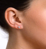 Diamond Earrings 0.40ct Studs Premium Quality In 18k White Gold 3.8mm