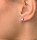 Diamond Earrings 0.50ct Studs G/vs Quality In 18k White Gold - 4.1mm