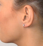 Diamond Earrings 0.50ct Studs G/vs Quality In 18k White Gold - 4.1mm
