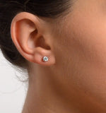 Diamond Earrings 0.66ct Studs H/si Quality In Platinum - 4.5mm