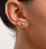 Diamond Earrings 0.66ct Studs G/vs Quality In Platinum - 4.5mm
