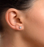 Diamond Earrings 0.66ct Studs G/vs Quality In 18k White Gold - 4.5mm