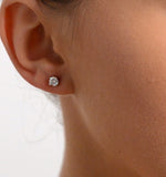 Diamond Earrings 0.66ct Studs G/vs Quality In 18k White Gold - 4.5mm
