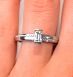 0.57ct Ideal Prince Cut Diamond And 18k White Gold H/si Ring