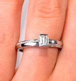 0.30ct Ideal Prince Cut Diamond And 18k White Gold H/si Ring Ft50