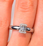 0.30ct Ideal Prince Cut Diamond And 18k White Gold H/si Ring Ft51