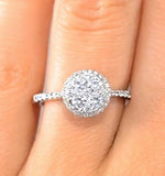 Halo Engagement Ring Galileo 0.80ct Of Diamonds In 18k Gold - Ft61