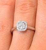 0.25ct Diamond Engagement Ring 18k White Gold Galileo Ft65