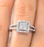 Halo Engagement Ring Galileo 0.50ct Of Diamonds In 18k Gold - Ft75