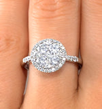 Halo Engagement Ring Galileo With 1ct Of Diamonds In 18kw Gold - Ft76