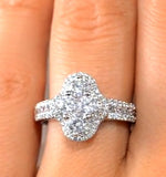 Halo Engagement Ring Galileo 1.25ct Diamonds 18kw White Gold Ft78