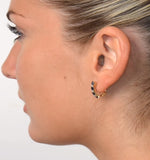 Sapphire 1.45ct And Diamond 9k Yellow Gold Earrings