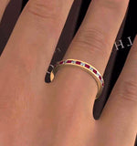 Eternity Ring Lauren Diamonds H/si And Ruby 1.10ct In 18k Gold