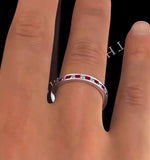 Eternity Ring Lauren Diamonds H/si And Ruby 1.10ct - Platinum