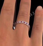 Eternity Ring Lauren Diamonds H/si And Ruby 1.10ct - 18k White Gold