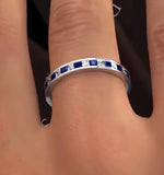 Eternity Ring Lauren Diamonds H/si And Sapphire 1.20ct -platinum