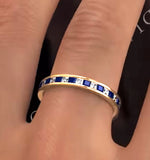 Eternity Ring Lauren Diamonds G/vs And Sapphire 1.20ct In 18k Gold